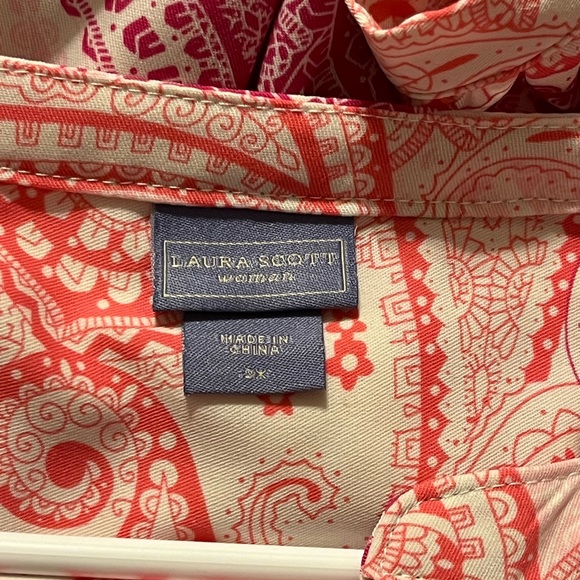 5$ SALE!!! Laura Scott 4 Color Paisley Print Button Down Blouse. Size 2X. - Picture 3 of 6
